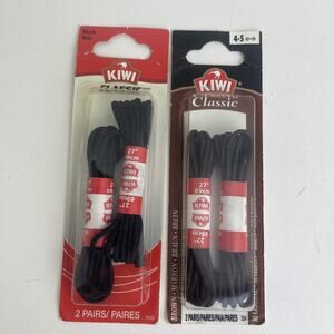 4 Pairs Kiwi Black & Brown Dress Shoe Lace Laces 27 Inches